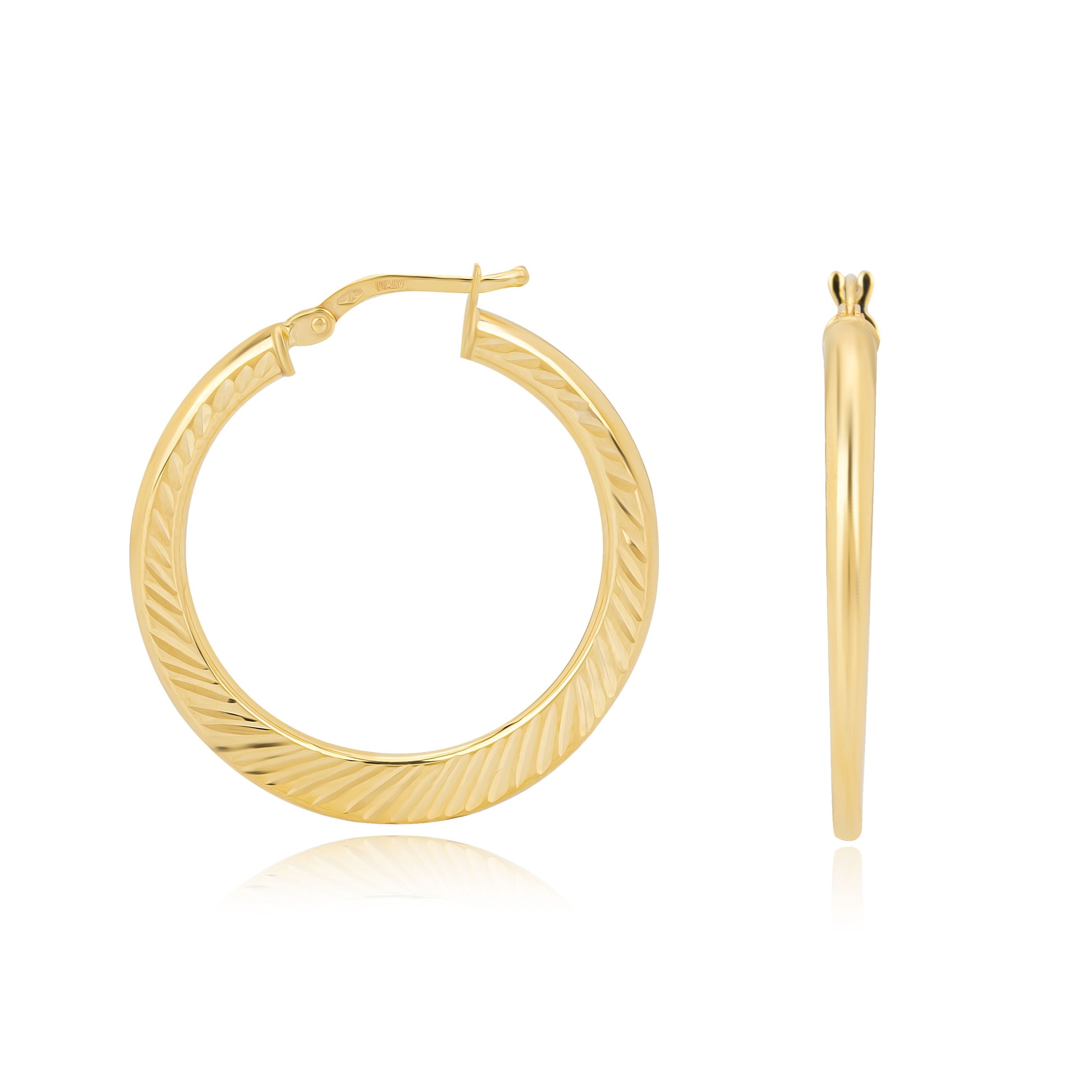 EARRINGS Hoops SENZIO Collection K9 Yellow Gold ER09333 - 